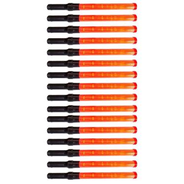 Imagem de Bastao Sinalizador Balizador Kit 16 Unidades Transito Obra Manobrista Segurança