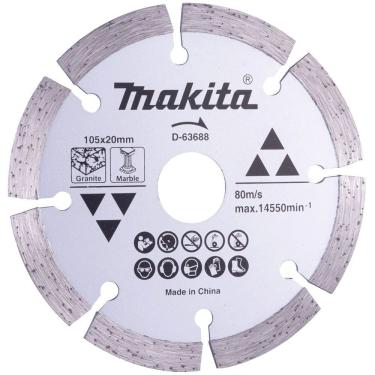 Imagem de Disco Diamantado Segmentado Para Mármore E Granito Corte A Seco E úmido 105x20x1.9mm D63688 Mak