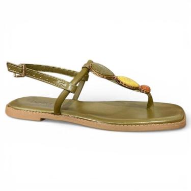 Imagem de Sandália Beira Rio Dedo Rasteira Feminina com Três Pedras Confortável,