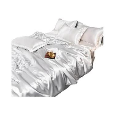 Imagem de Conjunto De Cama De Luxo Em Cetim Sedoso, Tamanho Queen E King, Capa D