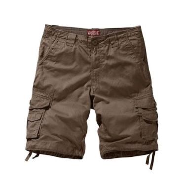 Imagem de Cargo Short Match Masculino Comfort 3056, cáqui escuro, tamanho 4XL/40