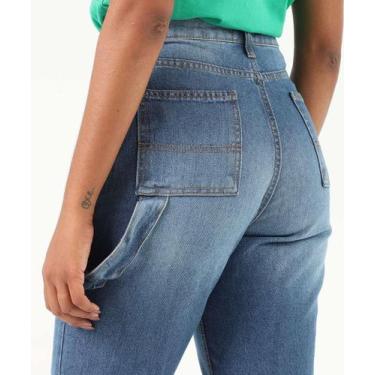 Imagem de Calça Slouchy Jeans Feminina Cintura Alta Azul-21021 - Mckinny, 46, Je