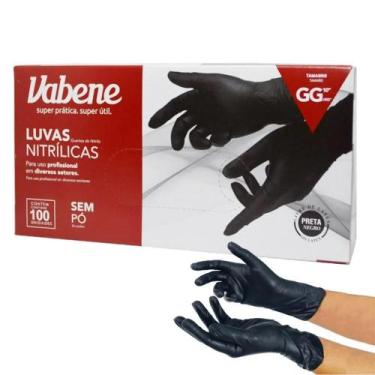 Imagem de Luva Nitrílica Preta GG Descartáveis Caixa Com 100UN CA 49.366 VABENE