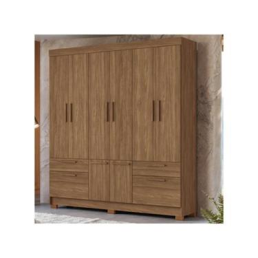 Imagem de Guarda Roupa Casal 8 Portas e 4 Gavetas c/ Pés Curitiba 8.4 Jatobá - S