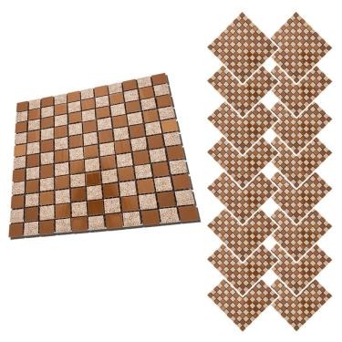 Imagem de Pastilha De Vidro Autocolante Kit 16 Uni Parede Cozinha Box Banheiro Sala Decorativa Requintada Moderna Facil Aplicacao