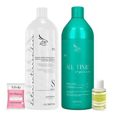 Imagem de Progressiva Sem Formol Zap All Time Organica + Sache + Óleo Reparador