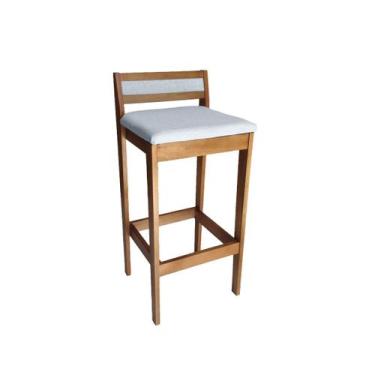 Imagem de Banqueta Baixa 70cm para Bancada Assento Estofado em Linho Cecilia cor