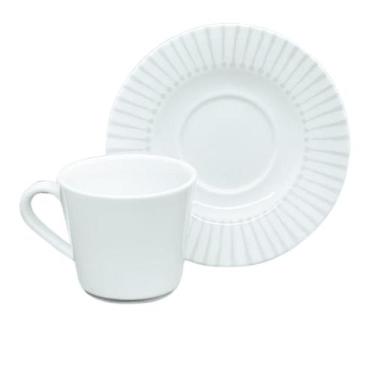 Imagem de Xicara De Chá Café Com Pires 185ml Porcelana BrancaTramontina