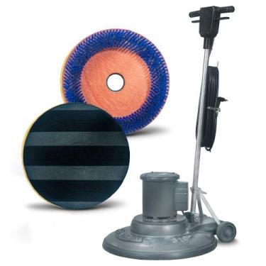 Imagem de Enceradeira industrial 3/4 hp 510 mm com escova de nylon e suporte de 