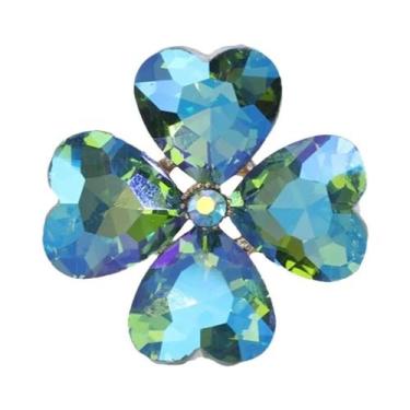 Imagem de Broche Unissex Feminino De Trevo Com Strass E Cristais De Vidro, Acess