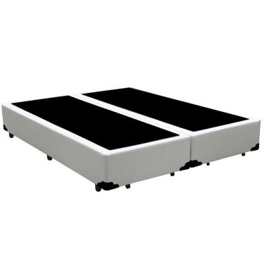 Imagem de Base Box Queen Bipartido Homequeen Corino Branco 40x158x198