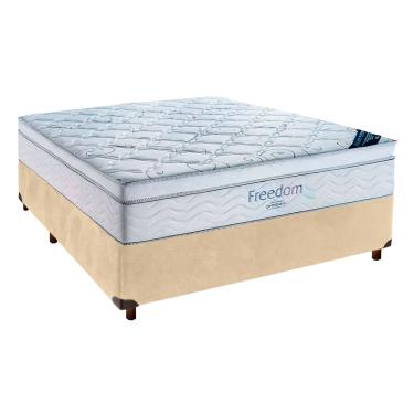 Imagem de Cama Box Perola e Colchão Casal Freedom Ortobom