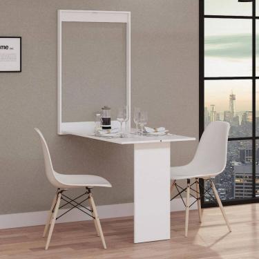 Imagem de Mesa Dobrável Retrátil de Parede 100x64 Branco