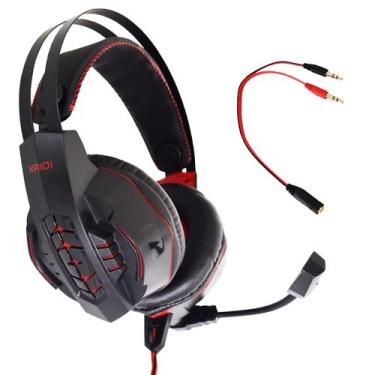 Imagem de Fone de Ouvido Gamer Headset P2 Kaidi KD-763 Over Ear - VERMELHO