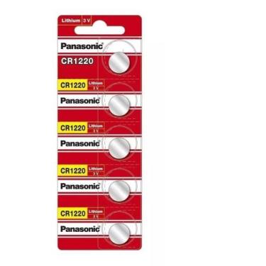 Imagem de 5 Pilhas CR1220 Panasonic Controle Portão Calculadoras Relógios