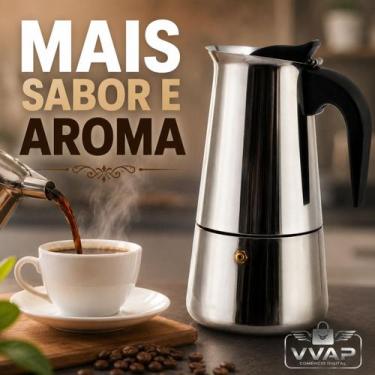 Imagem de Cafeteira Italiana Inox Premium para 6 Xícaras - FRATELLI