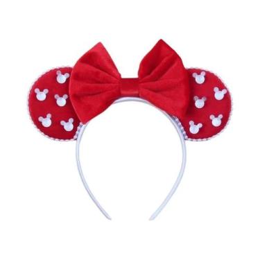 Imagem de Tiara De Veludo Com Orelhas De Rato Para Meninas, Faixa De Cabelo Maci