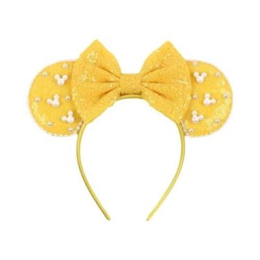 Imagem de Tiara De Veludo Com Orelhas De Rato Para Meninas, Faixa De Cabelo Maci