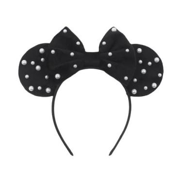 Imagem de Tiara De Veludo Com Orelhas De Rato Para Meninas, Faixa De Cabelo Maci