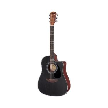 Imagem de Violão Folk Cutaway Elétrico Hofma Preto Aço HMF250B
