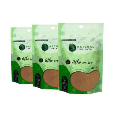 Imagem de Kit 3 Alho em Pó Natural de Alta Qualidade Premium Pouch 40g - Natural