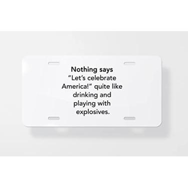 Imagem de Nothing Says Lets Celebrate America Capa para placa de licença - Capa para placa de carro nova para carro - Capa para moldura da placa de carro 15 x 30 cm