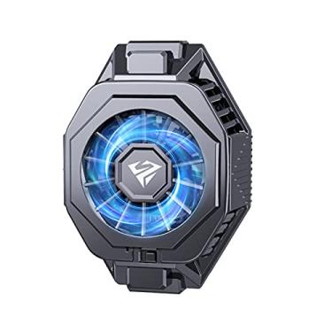 Imagem de LAHappy Ventilador de resfriamento para telefone celular radiador para transmissão ao vivo jogos, cooler de dissipador de calor portátil para smartphones de 4 a 6 polegadas, preto