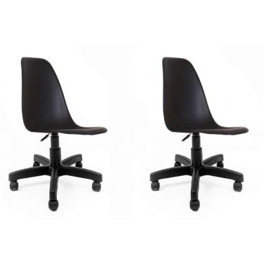 Imagem de Conjunto com 2 Cadeiras de Escritório Secretária Eames Rioja Preto