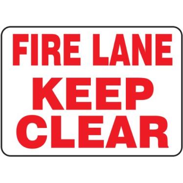 Imagem de Accuform Placa Adesiva MVHR498VS, Legend"FIRE Lane Keep Clear", 0,04 cm de espessura, vinil, 25,4 cm x 35,56 cm, Vermelho sobre Branco