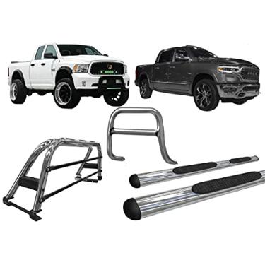 Imagem de Kit quebra mato+Estribo OVAL+Sant Antonio Dodge Ram CROMADO