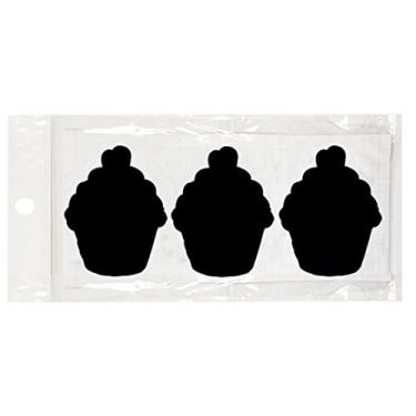 Imagem de Wrapables Conjunto de 30 etiquetas de quadro-negro/adesivos para organização, etiquetagem, etiquetas de presente, marcadores de bebida/vinho e casamentos – cupcake de 7,5 x 5,2 cm