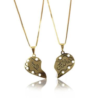 Imagem de Colar De Coração Amor Eterno Folheado Em Ouro 18k