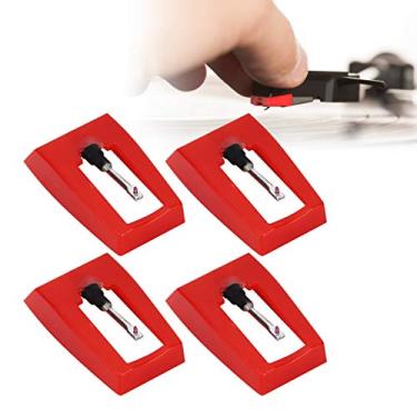 Imagem de 4 peças agulha de toca-discos, agulha de substituição de toca-discos, substituição de agulhas de toca-discos, agulha de fonógrafo Stylus toca-discos elétrico substituição de acessório de agulha