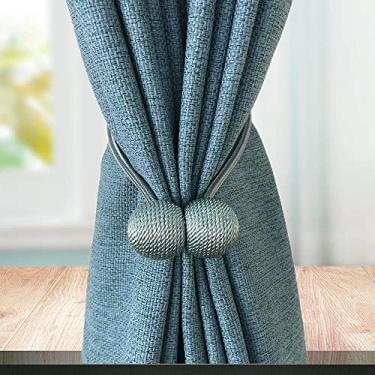 Imagem de Suporte de cortina magnético prendedor fivela clipe haste de cortina para decoração de casa acessórios decorativos, cinza azul, 1 peça