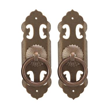 Imagem de Puxadores de gavetas vintage, estilo antigo 2 conjuntos de alças de armário, puxadores amplamente utilizados, fácil instalação para caixa para gaveta para armário