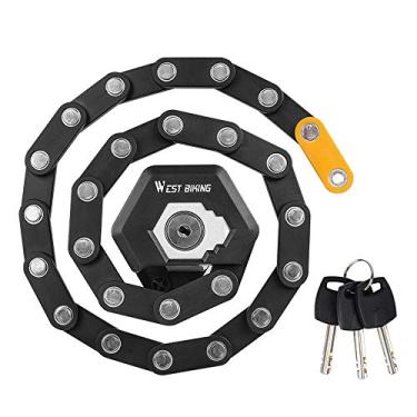 Imagem de Tingpai Bloqueio de Bicicleta Dobrável Com 3 Chaves Liga Hamburg- -Roubo Forte Seguro Bicicleta Dobrável Fechadu de Montagem Suporte de Bicicleta Bloqueio de Corrente