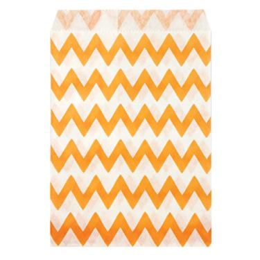 Imagem de Wrapables Sacos de lembrancinha Chevron laranja (conjunto de 25)