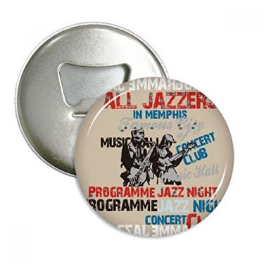 Imagem de Music Pink Colorful Instruments Pattern Abridor de garrafas com ímã de geladeira emblema multifuncional