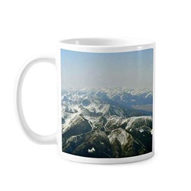 Imagem de Caneca Snow Winter Mountains Forest Outdoor Sky cerâmica cerâmica café porcelana xícara louça