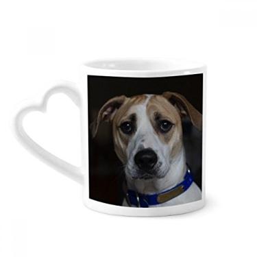 Imagem de Caneca de cachorro animal de estimação imagem escura caneca café cerâmica copo de coração de vidro