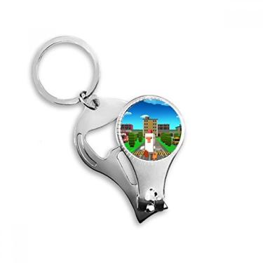 Imagem de Chaveiro Puzzle Cartoon ChickenGo Pixel Game Nail Clipper