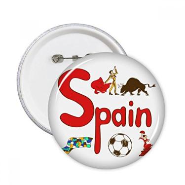 Imagem de Símbolo nacional da Espanha padrão de ponto de referência alfinetes redondos emblema botão decoração acessório 5 peças