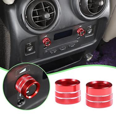 Imagem de PIUGILH Tampa do botão de controle de volume do fone de ouvido do console central traseiro para Hummer H2 2003-2007, acabamento do botão do interruptor do console central (vermelho)