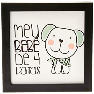 Imagem de Arte Maníacos Quadro Decorativo Tela Canvas Meu Bebê 4 Patas Cão - 32,5x23cm (Moldura caixa laca preta)