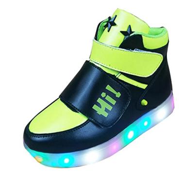 Imagem de Tênis infantil de LED de fibra óptica – Tênis leve com iluminação luminosa para festivais, festa de Natal, tênis leve e moderno para meninos e meninas, Verde, 9.5 Toddler