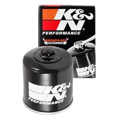 Imagem de K&N Filtro de óleo para motocicleta: Alto desempenho, Premium, projetado para ser usado com óleos sintéticos ou convencionais: Serve para veículos selecionados KTM, KN-156, preto