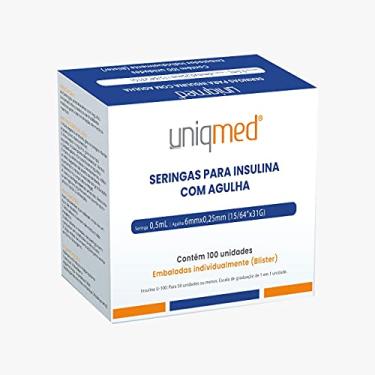 Imagem de KIT 400UN SERINGA PARA INSULINA UNIQMED 0,5ML 6X0,25MM 31G