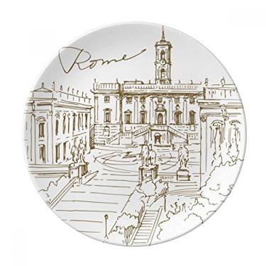Imagem de Fontana di Trevi Roma Fontana Prato Decorativo de Porcelana Salver Prato de Jantar
