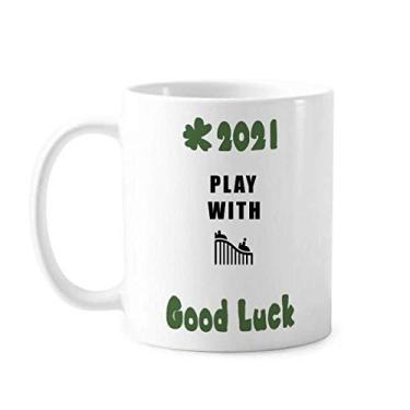 Imagem de Roller Coaster Game Art Deco Gift Fashion Good Luck 2021 Caneca Cerâmica Café Porcelana Talheres