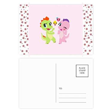 Imagem de Dinosaur Kingdom Love You Christmas Flower Celebration Cartão postal Blessing Mailing Card